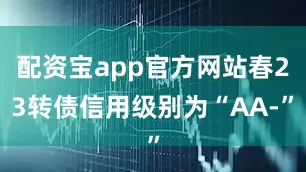 配资宝app官方网站春23转债信用级别为“AA-”